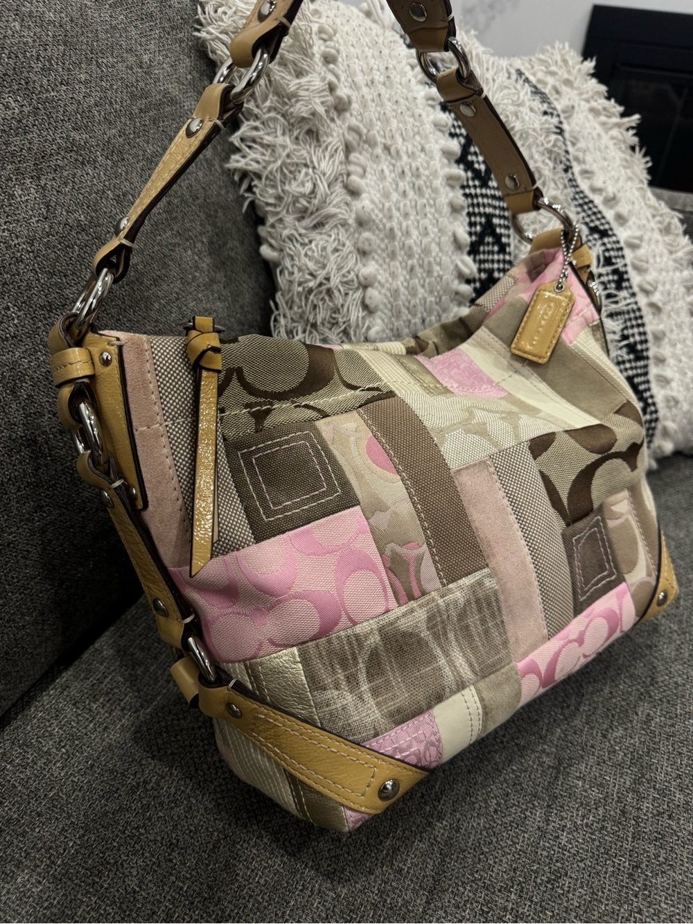 Coach Vintage Carly Pink Patchwork